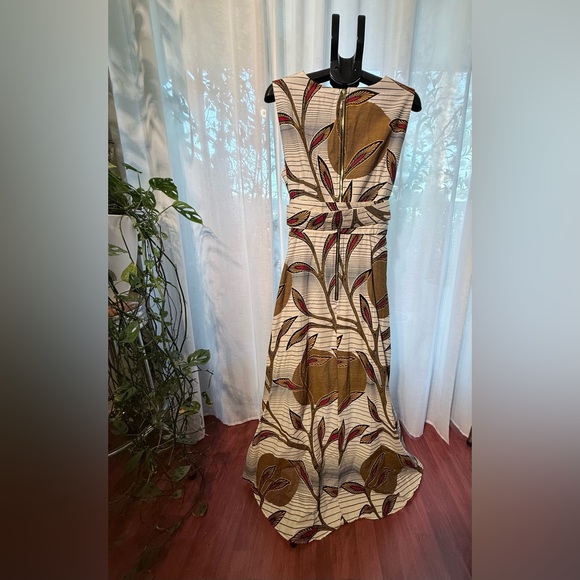 NWT Mae Otti Stylish Leaf Print High-Low Dress Tropical V-Neck Resort Size XL - Picture 6 of 8